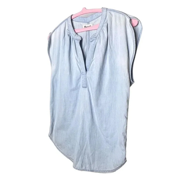 Madewell Oversized Denim Popover Top Sz. XXS - Picture 4 of 11